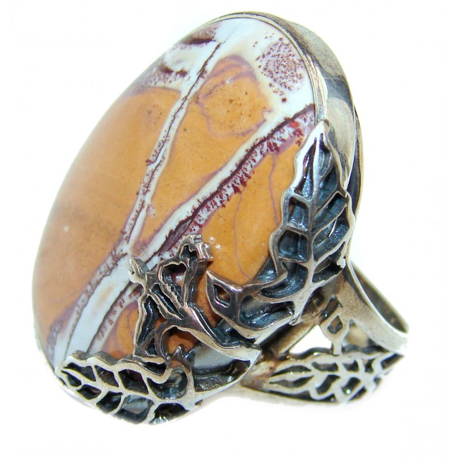 Perfect Red Creek Jasper Sterling Silver handmade Ring s. 7 adjustable