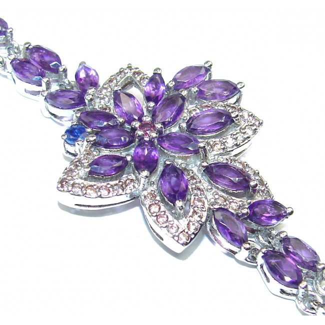 Precious Beauty authentic Amethyst .925 Sterling Silver handcrafted Bracelet