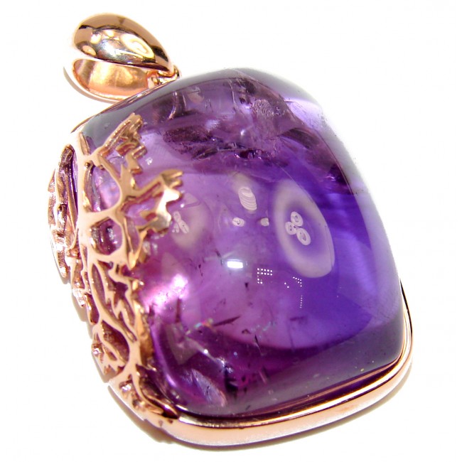 Lilac Blessings spectacular 41.5ct Amethyst 18K Gold over .925 Sterling Silver handcrafted pendant