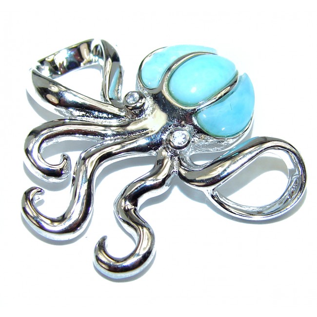 Octopus Larimar .925 Sterling Silver handmade Pendant