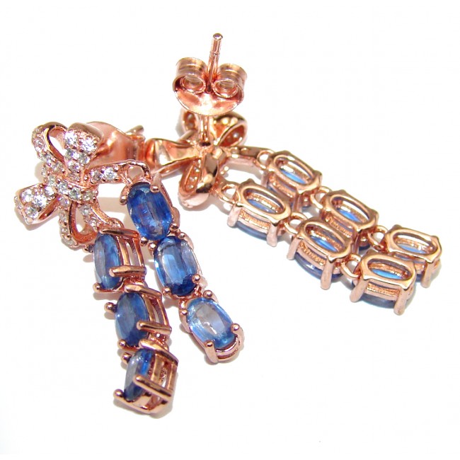 Spectacular African Kyanite 14K Gold over .925 Sterling Silver handcrafted earrings
