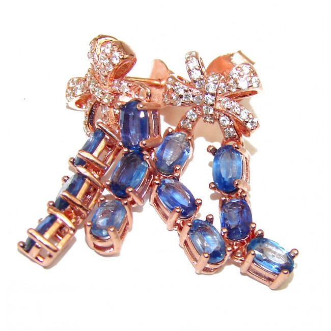 Spectacular African Kyanite 14K Gold over .925 Sterling Silver handcrafted earrings