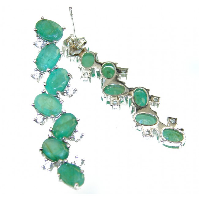 Spectacular Emerald .925 Sterling Silver handmade earrings