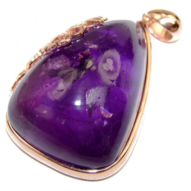 Lilac Beauty spectacular 55.5ct Amethyst 18K Gold over .925 Sterling Silver handcrafted pendant