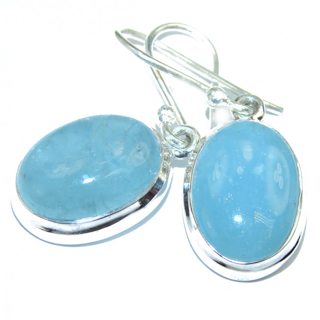 Aquamarine .925 Sterling Silver handmade earrings