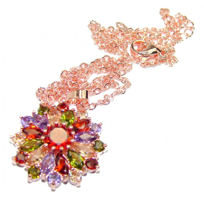 Incredible quality multicolor Topaz .925 Sterling Silver necklace