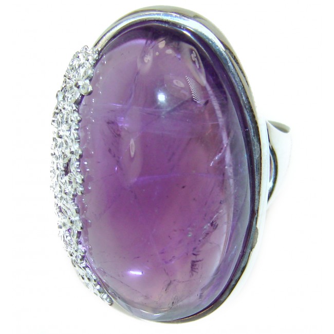 Purple Beauty 32.5 carat African Amethyst .925 Sterling Silver Ring size 7 3/4