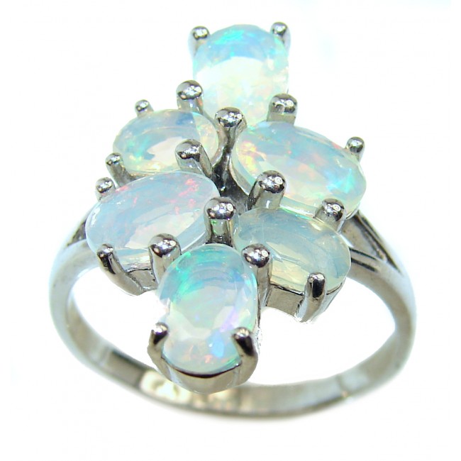 Precious Ethiopian Opal .925 Sterling Silver handcrafted ring size 8