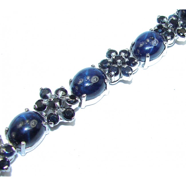 Magnificent Authentic Sapphire .925 Sterling Silver handcrafted Bracelet