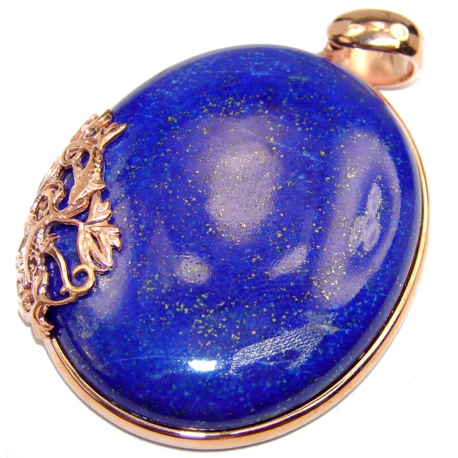 Perfect Afgan Lapis Lazuli 18K Gold over .925 Sterling Silver handcrafted Pendant