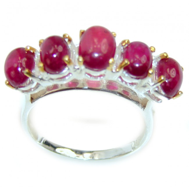 Authentic 12.5 carat Ruby .925 Sterling Silver handcrafted ring; s. 7
