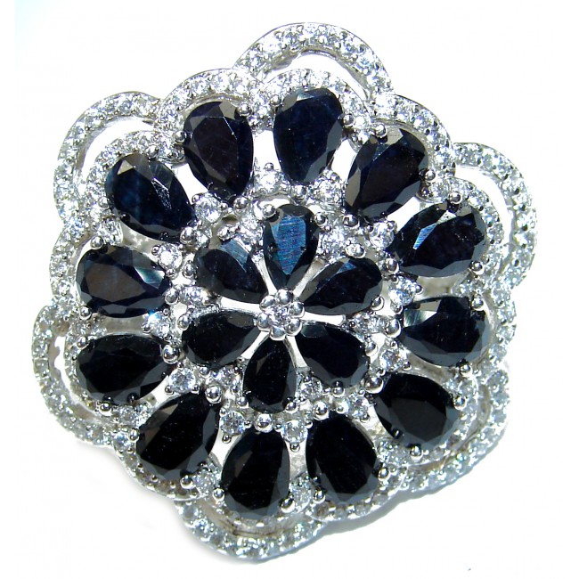 Victorian Style Sapphire .925 Sterling Silver ring; s. 8