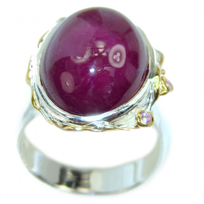Great quality unique Ruby .925 Sterling Silver handcrafted Ring size 8 3/4