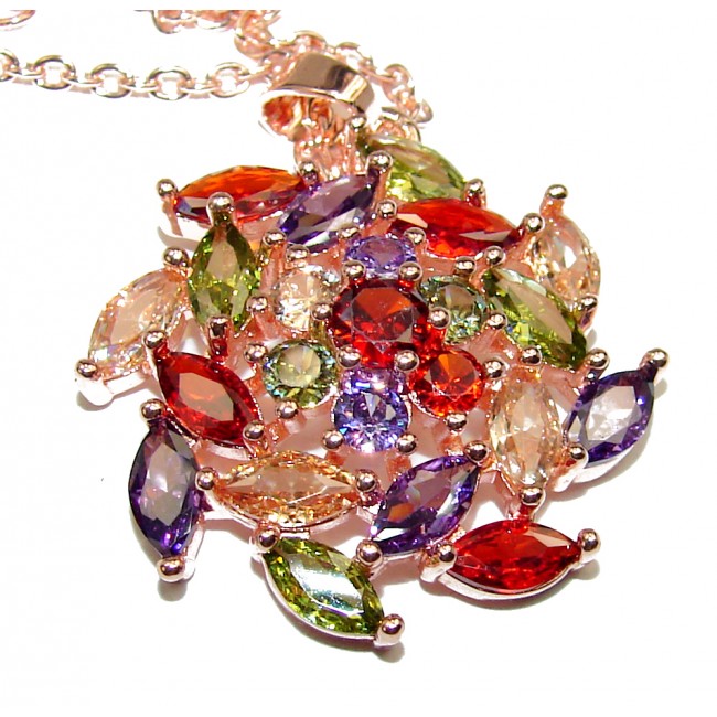 Fiesta Time Cubic Zirconia Sterling Silver handmade Necklace