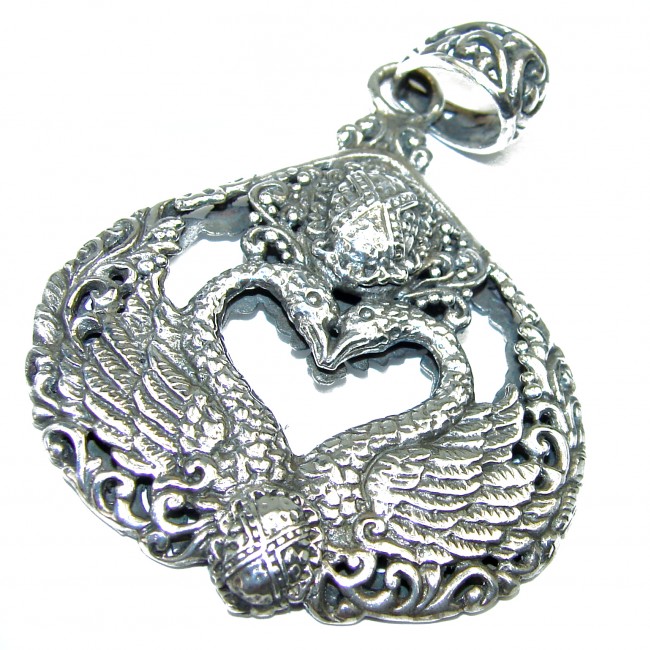 Greaceful Swans Sterling .925 Silver Bali handmade Pendant