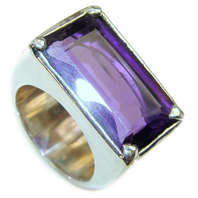 Giant authentic Amethyst .925 Sterling Silver Ring size 12