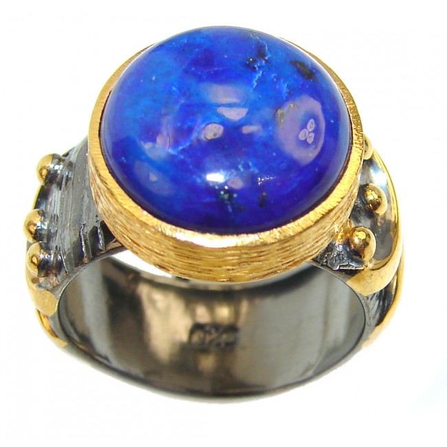 Natural Lapis Lazuli .925 Sterling Silver handcrafted ring size 8 1/4