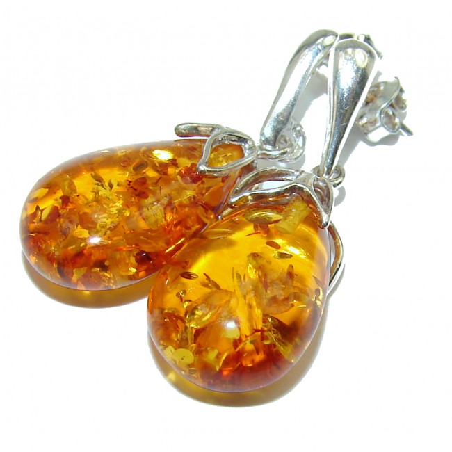 Baltic Polish Amber .925 Sterling Silver earrings