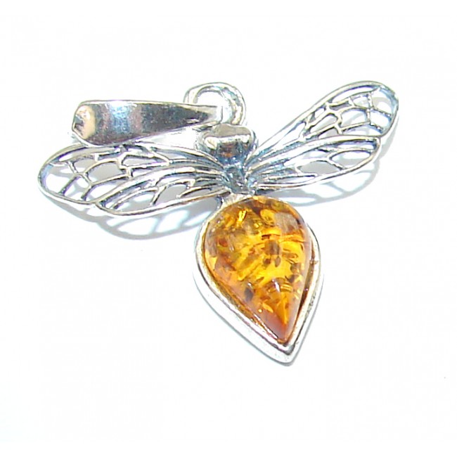 amazing quality Amber .925 Sterling Silver handmade pendant