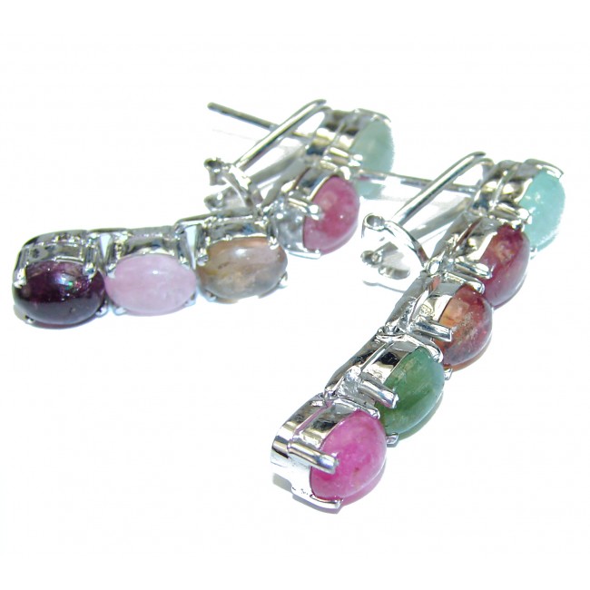 Authentic Brazilian Tourmaline .925 Sterling Silver handcrafted earrings
