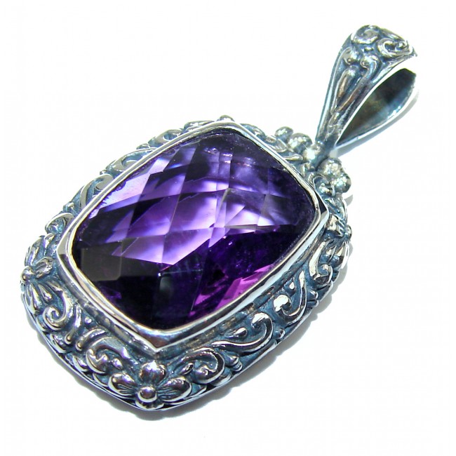 Authyentic spectacular 28.5ct Amethyst .925 Sterling Silver handcrafted pendant