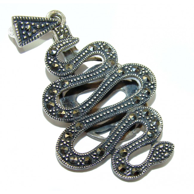 Snake Marcasite .925 Sterling Silver Pendant