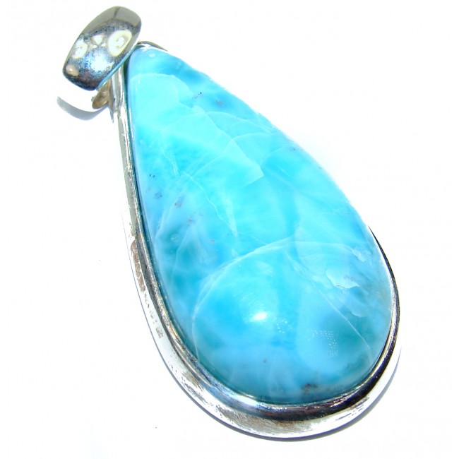 Genuine Blue Larimar .925 Sterling Silver handmade pendant