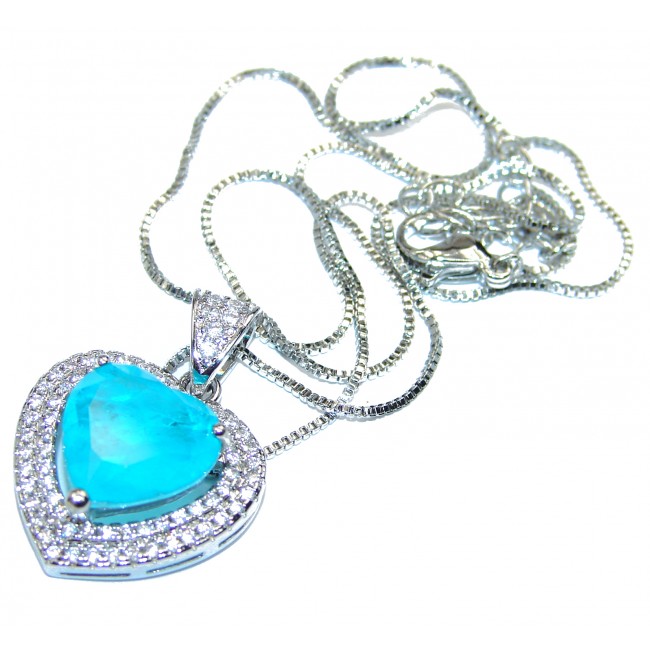 My sweat Heart Paraiba Tourmaline .925 Sterling Silver handcrafted necklace