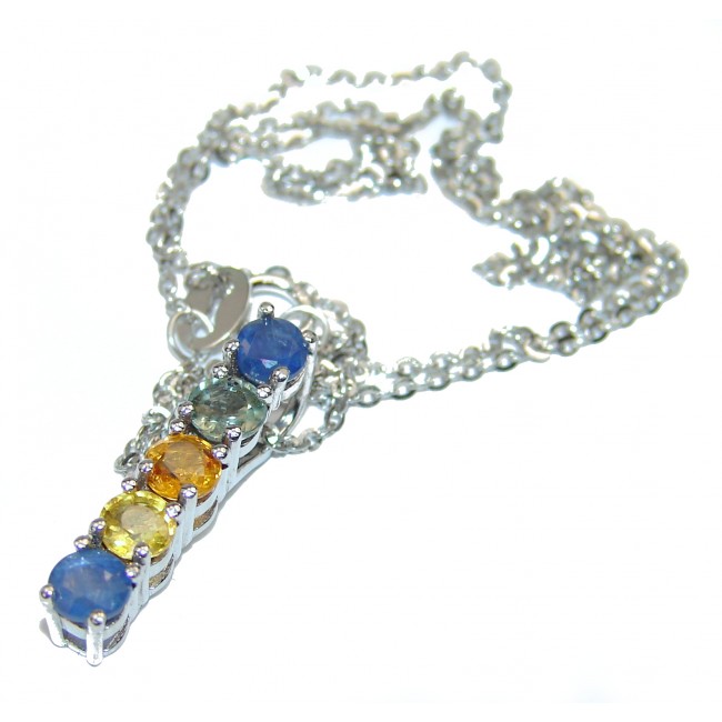 authentic Sapphire .925 Sterling Silver handcrafted necklace