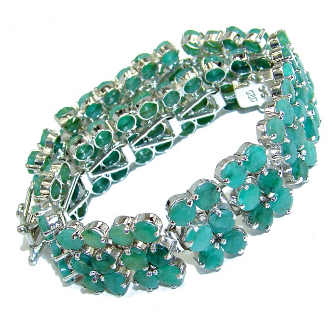Emily authentic Emerald .3925 Sterling Silver handcrafted Bracelet