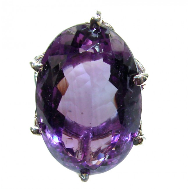 Purple Beauty 28.5 carat authentic Amethyst .925 Sterling Silver Ring size 8