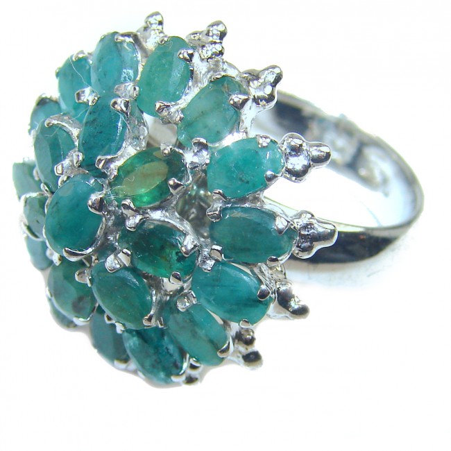 Authentic African Kyanite Emerald 14K Gold over .925 Sterling Silver handmade Ring s. 7