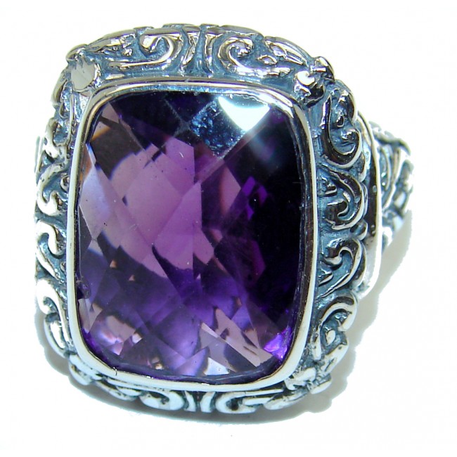 Purple Beauty 21.5 carat authentic Amethyst .925 Sterling Silver Ring size 7