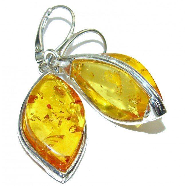 Baltic Polish Amber .925 Sterling Silver handcrafted earrings