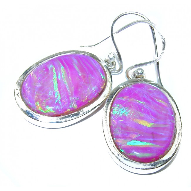 Pink Fire Opal .925 Sterling Silver handmade earrings