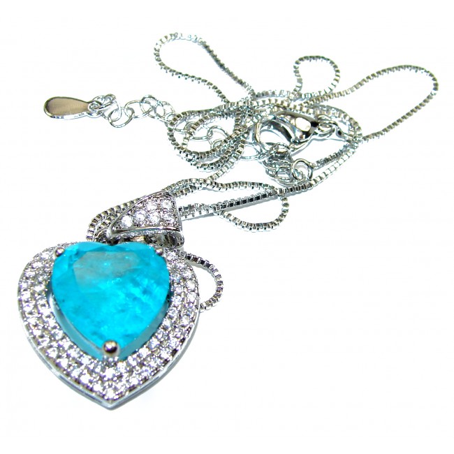 My sweat Heart Paraiba Tourmaline .925 Sterling Silver handcrafted necklace