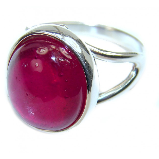 Victorian Style Ruby .925 Sterling Silver handcrafted ring; s. 8