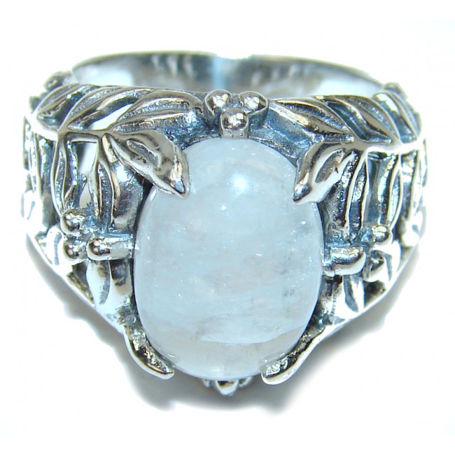 Best quality Genuine Fire Moonstone .925 Sterling Silver handcrafted ring size 7
