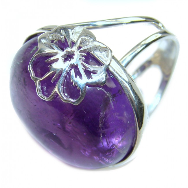 Lilac Beauty authentic Amethyst .925 Sterling Silver Ring size 8 adjustable