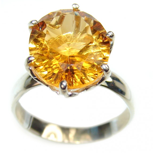 Vintage Style Citrine .925 Sterling Silver handmade Ring s. 4