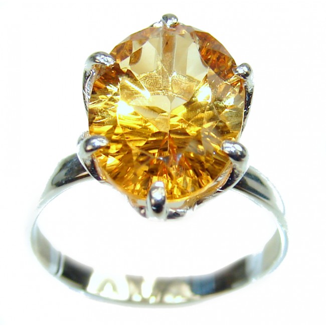 Vintage Style Citrine .925 Sterling Silver handmade Ring s. 6 1/2