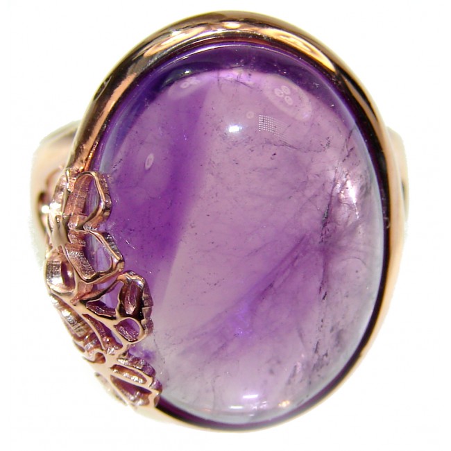 Purple Beauty authentic Amethyst 18k Rose Gold over .925 Sterling Silver Ring size 8 1/2