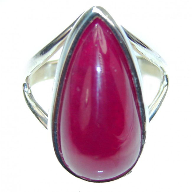 23.5 carat Authentic Ruby .925 Sterling Silver handcrafted ring; s. 8