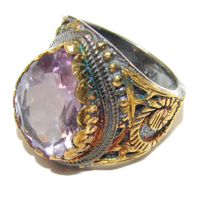 Purple Beauty authentic Amethyst 18k Gold over .925 Sterling Silver Ring size 6