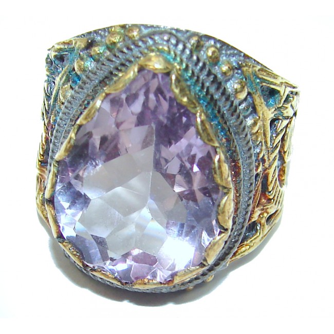 Purple Beauty authentic Amethyst 18k Gold over .925 Sterling Silver Ring size 6