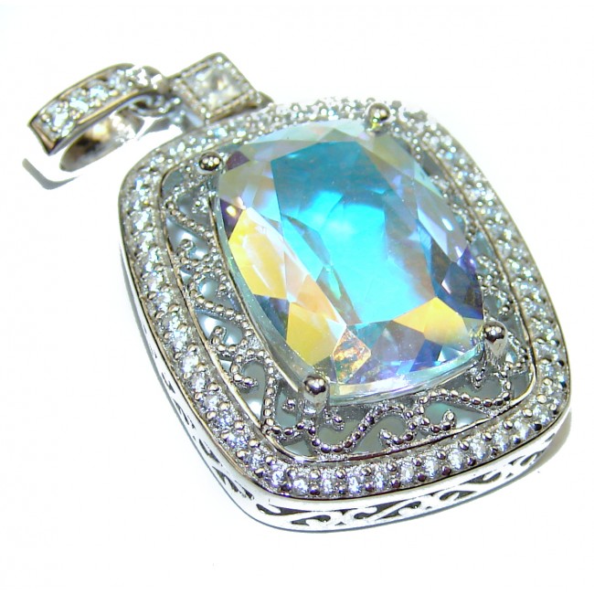 Magical Aurora Fire Topaz .925 Sterling Silver handcrafted Pendant