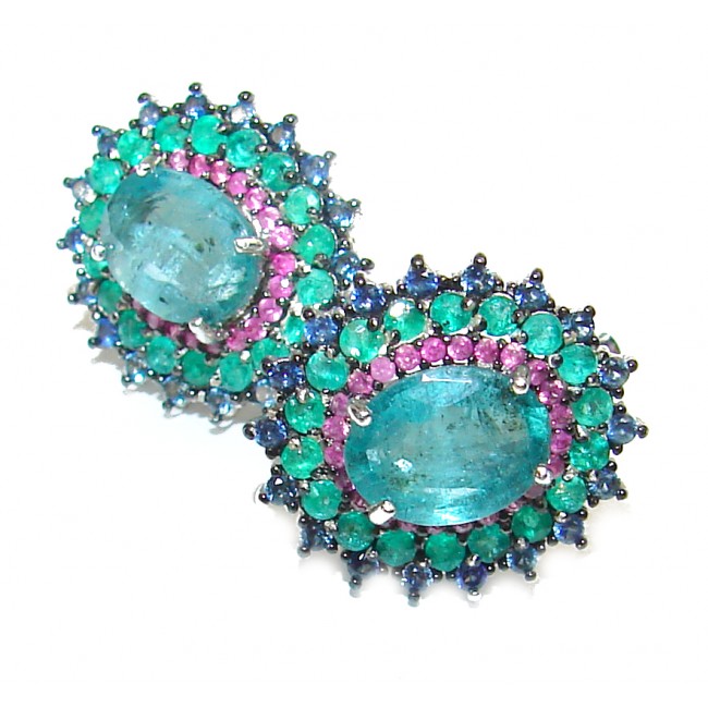 Sublime Emerald .925 Sterling Silver handmade earrings