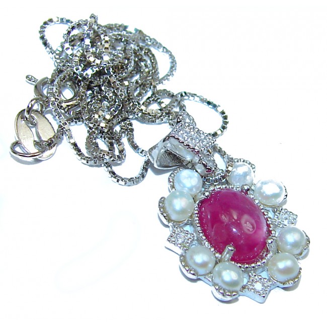 Authentic Ruby .925 Sterling Silver handcrafted necklace