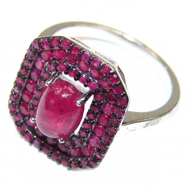 Ruby .925 Sterling Silver handcrafted ring; s. 8