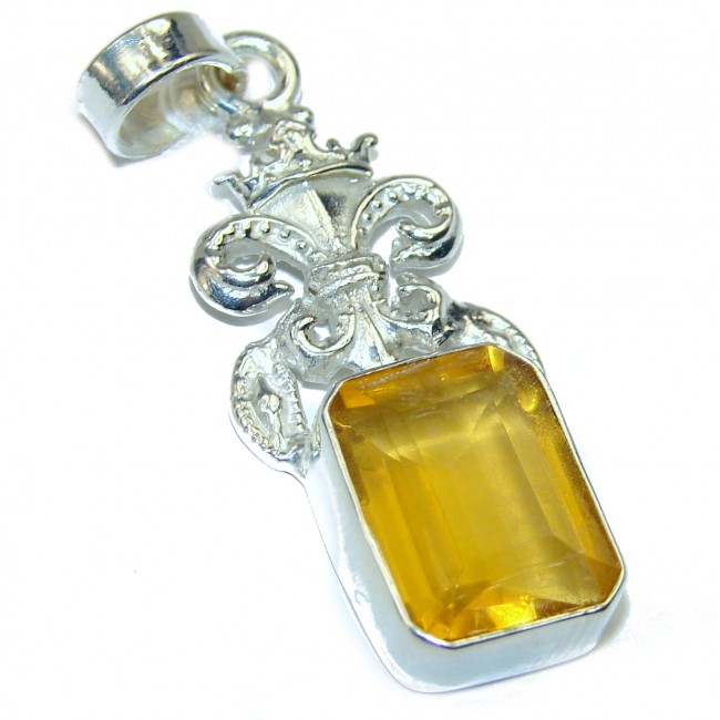 Artisan Design yellow quartz .925 Sterling Silver pendant